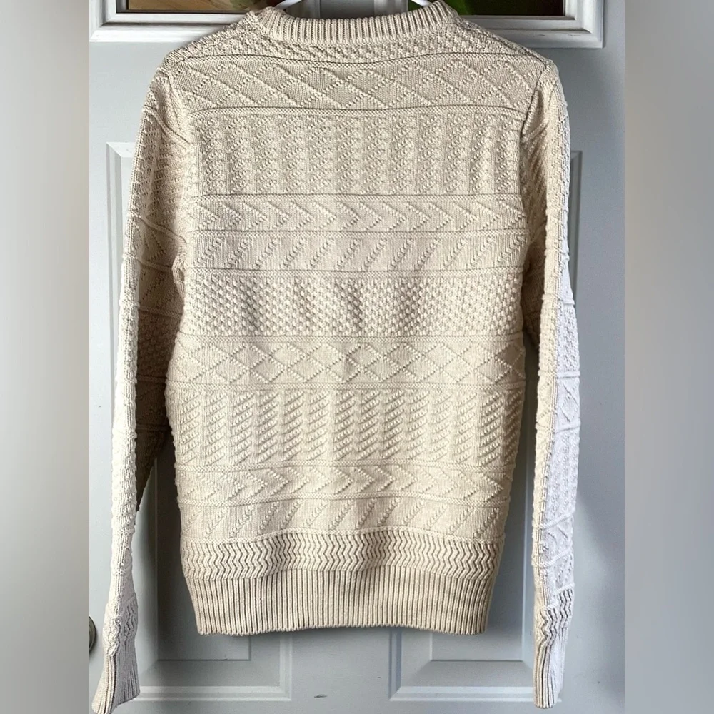 J. Crew Beige / Tan Knit Sweater Crew Neck Sweater 100%Cotton